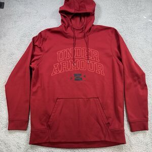 Under Armour Hoodie Mens XL Red Pullover Sweatshirt Casual‎ Athletic